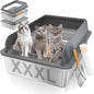 XXXL Stainless Steel Sifting Litter Box by Yoochee