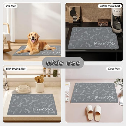 Le courant Dog Bowl Mats for Feeding, Cat Feeding Mat, Non-Slip Super Absorbent - Image 4