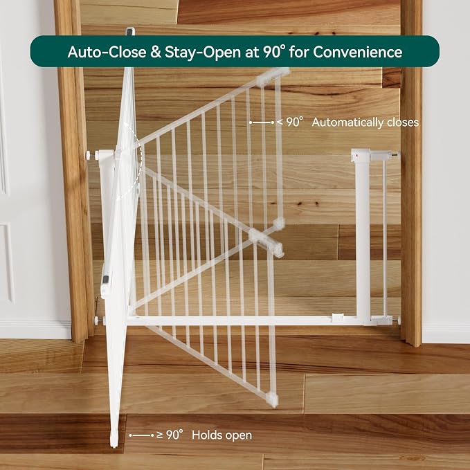 BABELIO Baby Gate for Doorways and Stairs, 41-46" Pet Gate - Image 5