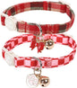 Cat Collar-2Pack Autumn Orange Plaid Kitten Collars-Halloween Plaid Breakaway by UPURARAPUP