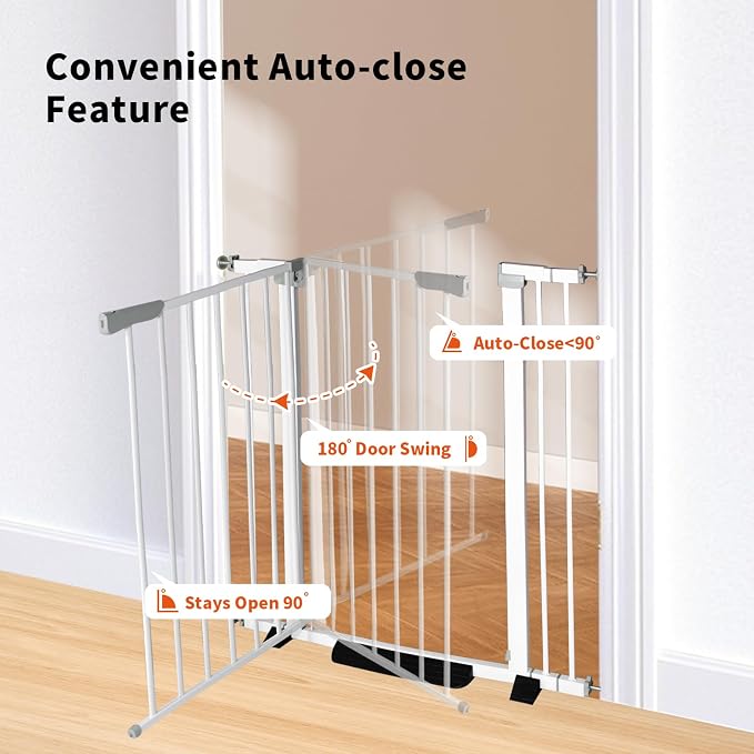 41" Tall Safety Pet Gate, Adjustable 29.92"-43.71" Wide, No Drilling Pressure - Image 3