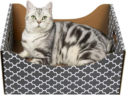 Cardboard Cat Scratcher Box, Heavy Duty Cat Scratcher Bed by WDZZHOT
