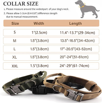 Tactical Dog Collar Set, Adjustable Military Training Nylon Dog Collar - Image 5