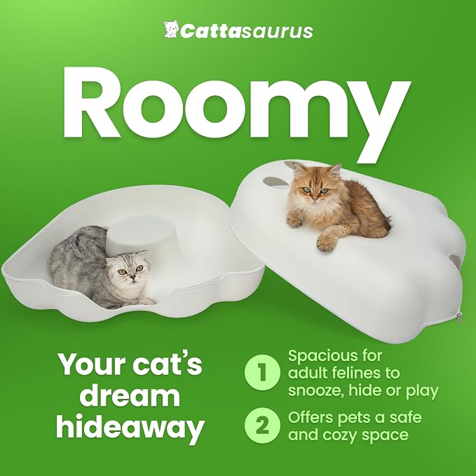 Cattasaurus Unique Gothic Peeka-Boo Cat Cave Duo Jumbo Set, Extra Spacious - Image 5