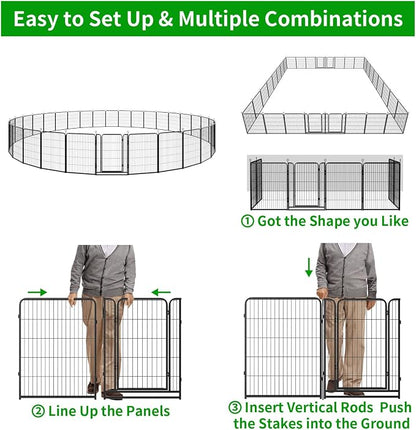 Dog Playpen Outdoor Extra Wide 32 Piece Panels Heavy Duty Dog Fence 40" Height - Image 8