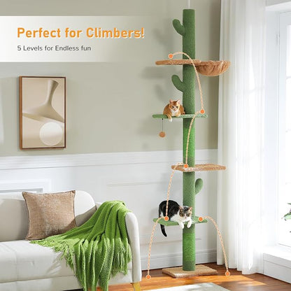 PAWZ Road Cat Tree, Cactus Floor to Ceiling Cat Tower - Image 3