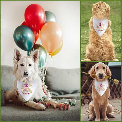It's My 2nd Birthday Dog Bandana Happy 2nd Birthday Pet Triangle Scarf - Image 5