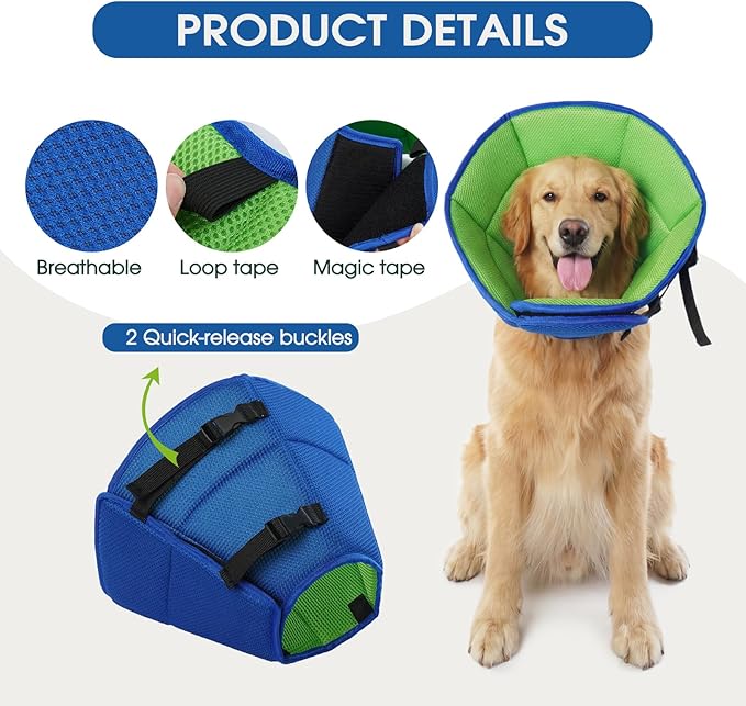 Dog Cone for Large Dogs After Surgery, Adjustable Soft Recovery Cone Collar for - Image 4