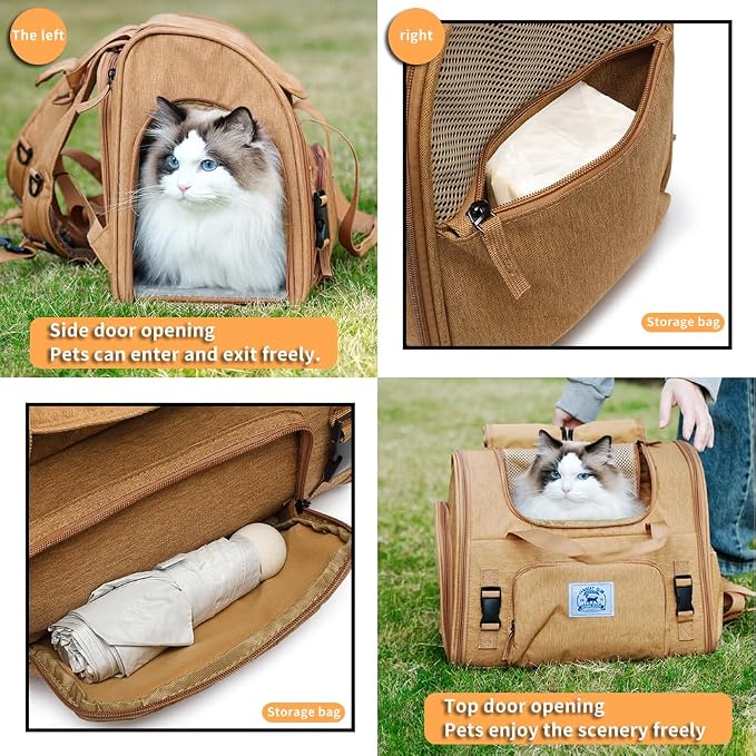 Pet Backpack Carrier for Small Dogs Medium, Large Cats, Breathable and - Image 4