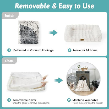 Faux Rabbit Fur Orthopedic Dog Bed, Dog Bed - Image 6