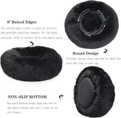 Calming Donut Dogs Beds for Medium Dogs up to 45 lb, 30inch Anti-Slip Plush - Image 5