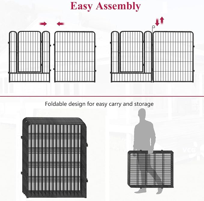 Dog Playpen Pet Fence Outdoor for Yard, 32inch 38 Panels Dog Pens Outside - Image 6