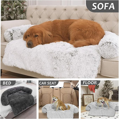 Calming Dogs/Cats Bed Mats, Dog Pad Washable Removable Couch Cover, Plush Long - Image 7