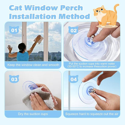 Glow in The Dark Cat Window Perch, Large Foldable Hammock Bed - Image 6