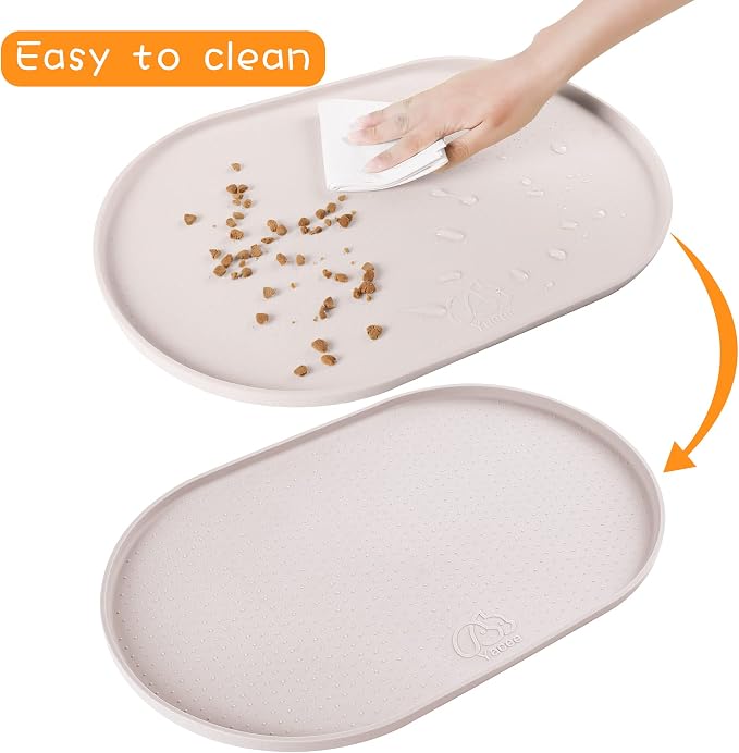 100% Waterproof 1.0" Raised Edge BPA Free Silicone Dog Food Mat, Pet Cat - Image 4