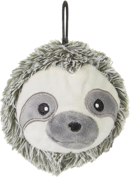 Pet Lou 4 Inch EZ Squeaky Sloth Ball Dog Plush Toy, Stuffing-Free Soft Plush by Pet+Lou