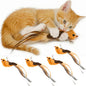 4 Bird Cat Wand Toy Refill for Indoor Cats, Interactive Birds Simulation Set by miwooim