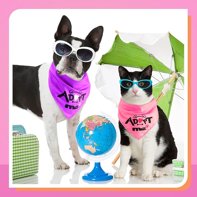 20 Pack Adopt Me Dog Bandanas Plain Adopt Me Triangle Dog Bandana Reversible - Image 4