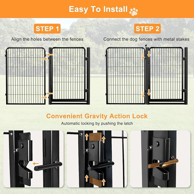 Dog Fence Outdoor Pens Outside, Portable Dog Play Pen 40" H 16 Panels Pet - Image 7