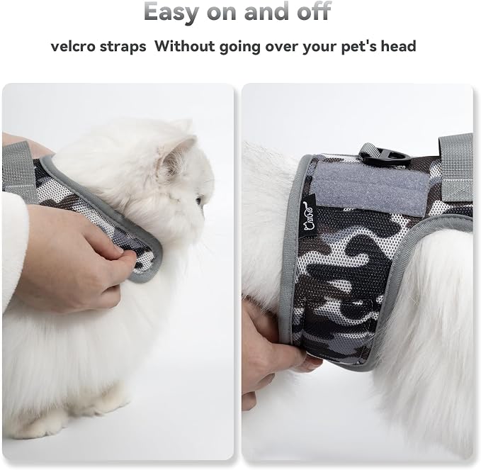 Tactical Cat Harness and Leash for Walking Escape Proof Breathable Mesh Fabric - Image 7