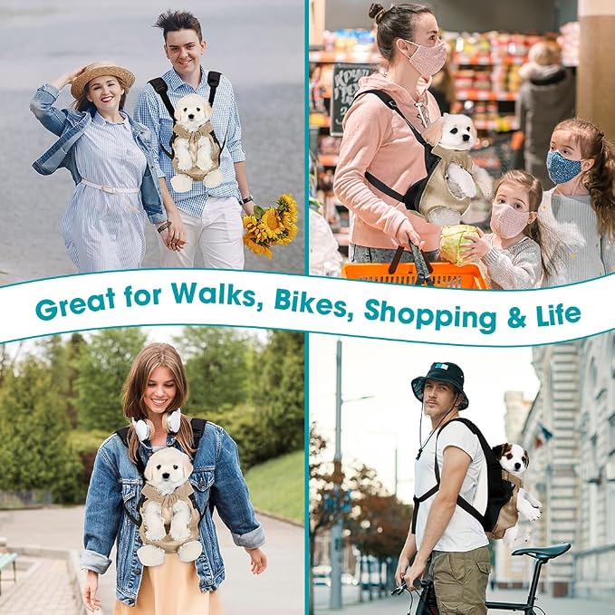 Dog Backpack Carrier, Thick Straps & Cushion, Pet Sling Front Backpacks - Image 8