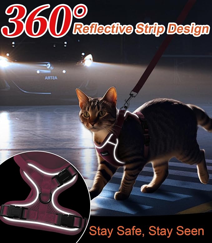 Cat Harness and Leash for Walking Escape Proof Soft Adjustable Cat Leash - Image 4