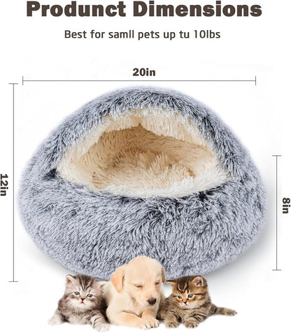 Cat Bed for Indoor Cats, Calming Cozy Cave - Image 2