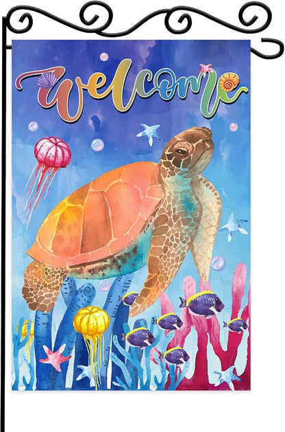 Welcome To Undersea World Garden Flag, Seasonal Outdoor Flag, Welcome Sea by WPCTYQ