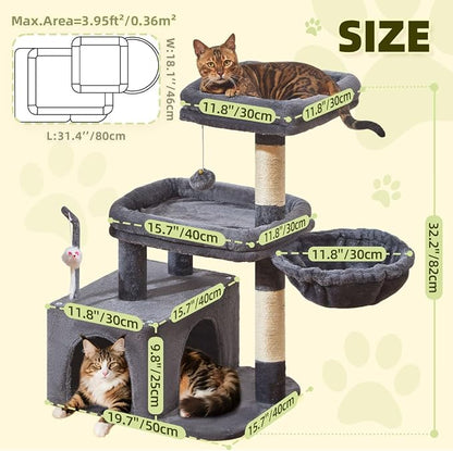 Taoqimiao MS043G Cat Tree, 32.2-Inch Cat Tower - Image 5