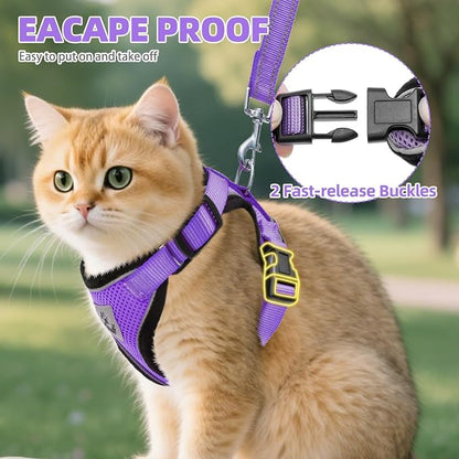 PUPTECK Cat Harness and Leash Set Escape Proof Reflective Cat Walking Harness - Image 4