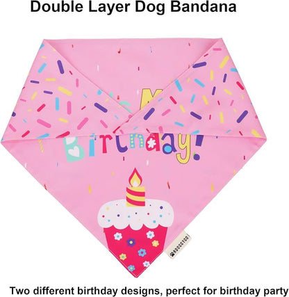 ADOGGYGO Dog Birthday Bandana Scarf and Puppy Girl Birthday Party Hat - Image 5