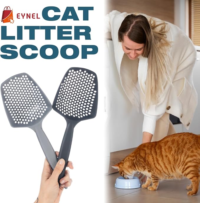 Set of 2 Cat Litter Scoop with Small Holes, Deep Sifting Shovel - Image 6