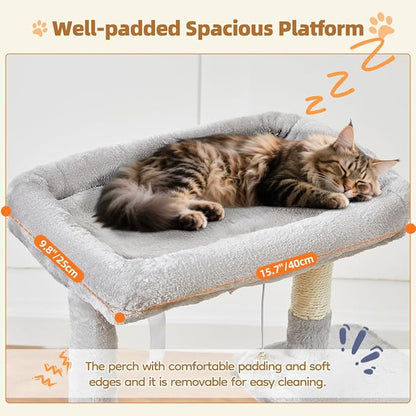 Taoqimiao Cat Tree, 38.2-Inch Cat Tower - Image 4
