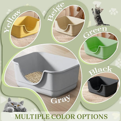 Low Entry Small Litter Box for Kittens, Kitty Plastic Litter Boxes, Open Top - Image 6