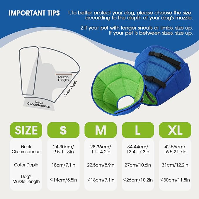 Dog Cone Collar After Surgery for Large Dogs, Adjustable Soft Cone for Dogs to - Image 2