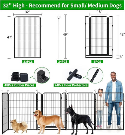 Dog Playpen Outdoor Extra Wide 24 Piece Panels Heavy Duty Dog Fence 47" Height - Image 3
