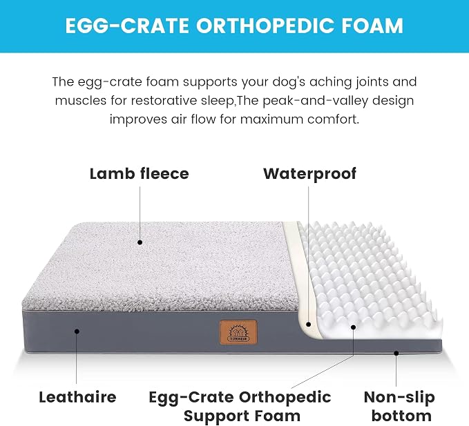 Sunheir Orthopedic Dog Beds for Small Dogs, Waterproof Puppy Bed - Image 2