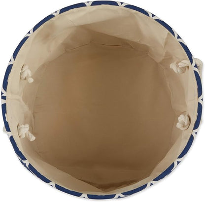 Bone Dry Pet Storage Collection Lattice Paw Print, Nautical Blue, Small Round - Image 3