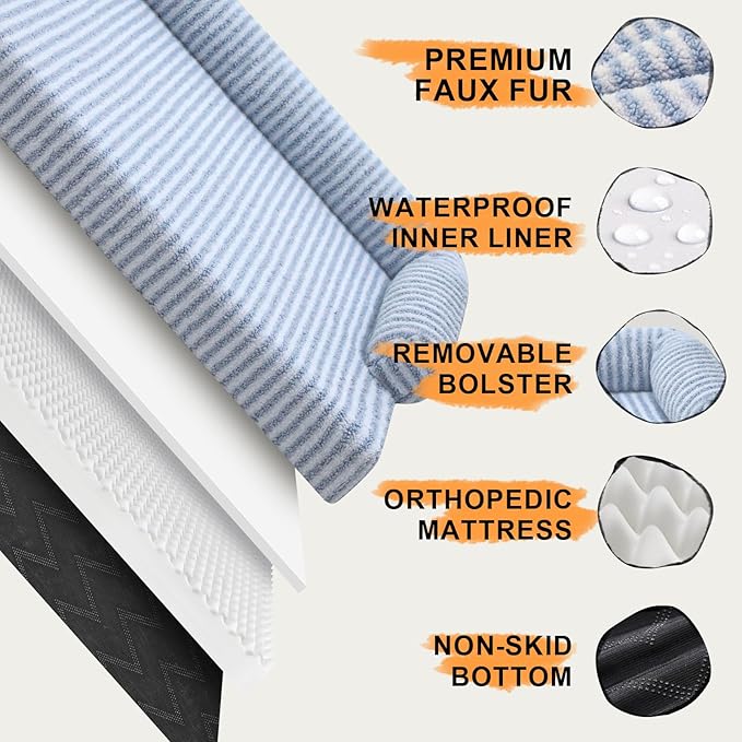 Large Dog Bed Orthopedic Washable Dog Beds Bolster - Image 5