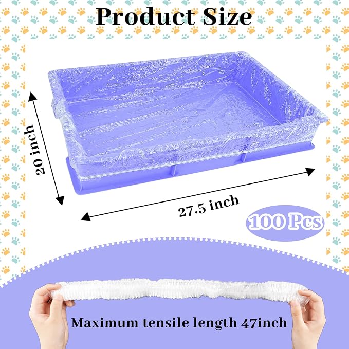 BNOSDM 100 PCS Disposable Rabbit Cage Liner Plastic Guinea Pig Cage Bedding - Image 2
