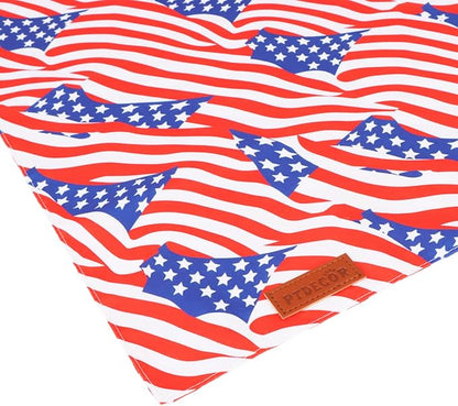 PTDECOR American Flag Dog Bandana 4th of July Dog Puppy Scarf Reversible Red - Image 5