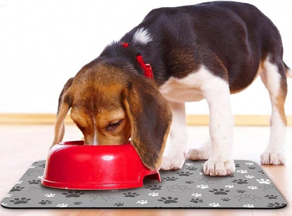 Dog Food Mat, Absorbent Water Bowl Mats Cat Pet Feeding Placemats Light Gray 12 - Image 6