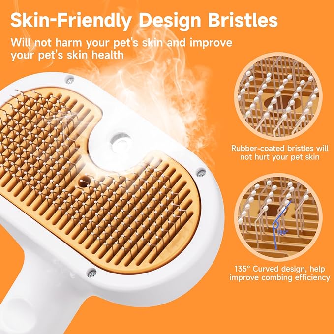 Pet Steam Brush for Dog & Cat – shower bath brush – Steam for Shedding & - Image 7