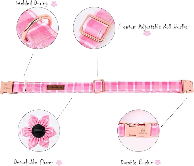 Lionheart Glory Dog Collar, Cute Floral Pattern Pet Collars Adjustable Dog - Image 4