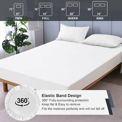 Twin Mattress Protector Waterproof, Fitted Sheet Style Breathable Mattress Cover - Image 6
