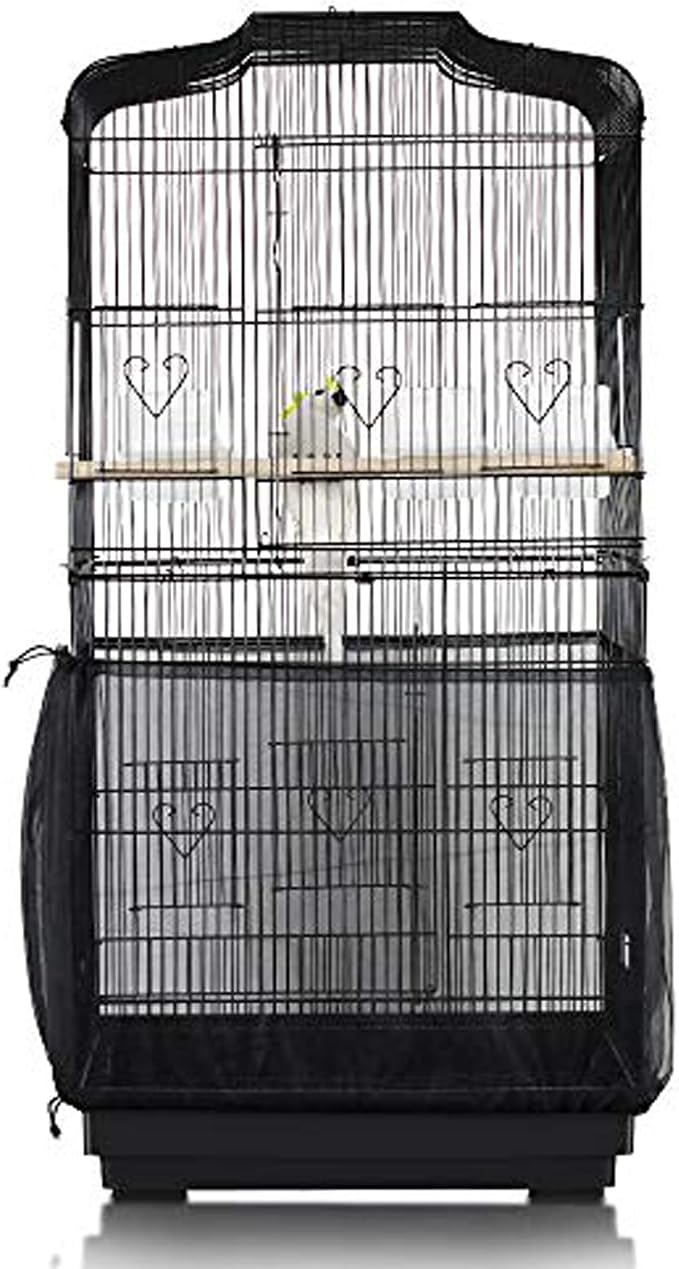 Bird Cage Seed Catcher, Large Airy Gauze Seeds Bird Cage Cover Guard Adjustable - Image 4