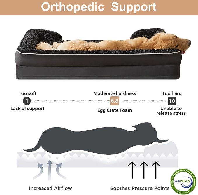 WNPETHOME Dog Beds for Large Sized Dogs, Washable Orthopedic Dog Couch Sofa Bed - Image 3