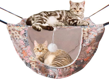JSPYFITS Cat Cage Hammock, Double Layer Hanging Adjustable Soft Pet Bed Suitable by JSPYFITS