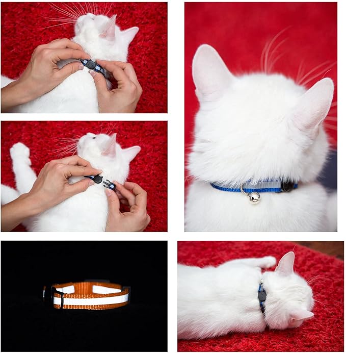 Reflective Cat Collar with AirTag Holders, with Bells, Solid & Safe Collars - Image 4