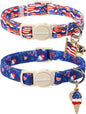 Lionet Paws 2pcs Pack 4th of July Cat Collar, Summer Cat Collars by lionetpaws